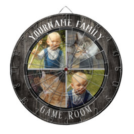 Family Namn 4-fotospelrum Darttavla