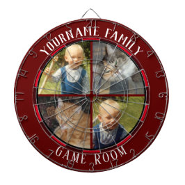 Family Namn 4-fotospelrum Darttavla