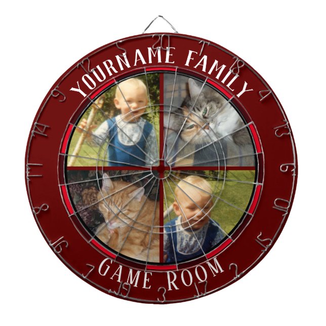 Family Namn 4-fotospelrum Darttavla (Framsidan)