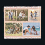 Family Namn 5 Photo Collage Rosa Girly Modern Fleecefilt<br><div class="desc">Family Namn 5 Photo Collage Rosa Girly Modern Fleece Blanket har en fotokollage av fem av dina favoritfoton med personlig-familjen namn i elegant-skript på rosa. Anpassa genom att redigera texten i textrutorna. Perfekt för födelsedag, jul, Mors dag, mormor, syster, kusiner, bästa vänner med mera. PHOTO TIP: centrera dina foton innan...</div>