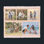 Family Namn 5 Photo Collage Rosa Girly Modern Fleecefilt<br><div class="desc">Family Namn 5 Photo Collage Rosa Girly Modern Fleece Blanket har en fotokollage av fem av dina favoritfoton med personlig-familjen namn i elegant-skript på rosa. Anpassa genom att redigera texten i textrutorna. Perfekt för födelsedag, jul, Mors dag, mormor, syster, kusiner, bästa vänner med mera. PHOTO TIP: centrera dina foton innan...</div>