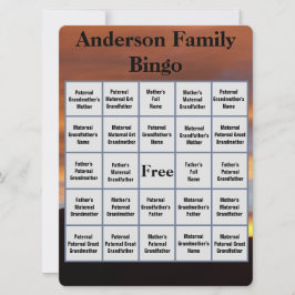 Family Namn Bingo och Reunion Sunset Photo