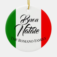 Family Namn Buon Natale Italien Flagga