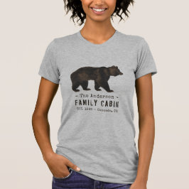 Family Namn Cabin Rustic Brown Bear T Shirt