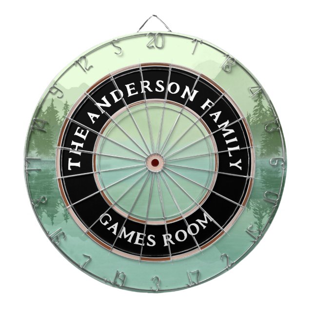 Family Namn Cabin Sjö Dart Board Darttavla (Framsidan)