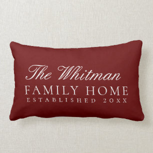 Family Namn Home Red White Lumbarkudde