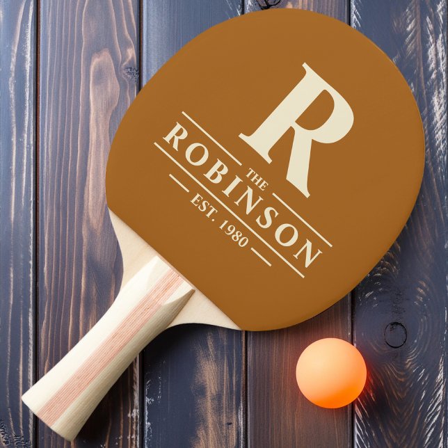Family Namn & Initial Burnt Sand Pingisracket (Skapare uppladdad)