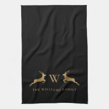Family Namn Monogram Guld Hjort Black