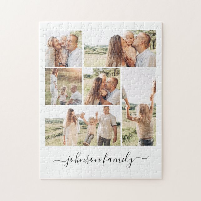 Family Namn Photo Keepie 6 Bilder Pussel (Vertikal)