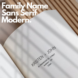 Family Namn Returadress Sans Serif Modern Självfärgande Stämpel