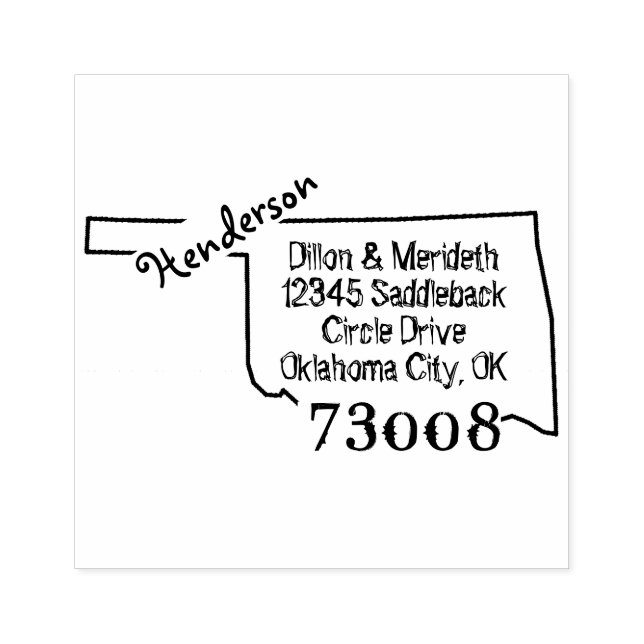 Family Namn Skapar Own Oklahoma Returadress Sel Stämpel (Tryck)