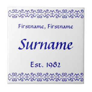 Family Namn Tile - Victorian Kakelplatta