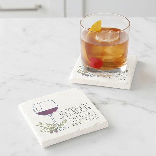 Family Namn Vin Cellars Stenunderlägg (Skapare uppladdad)