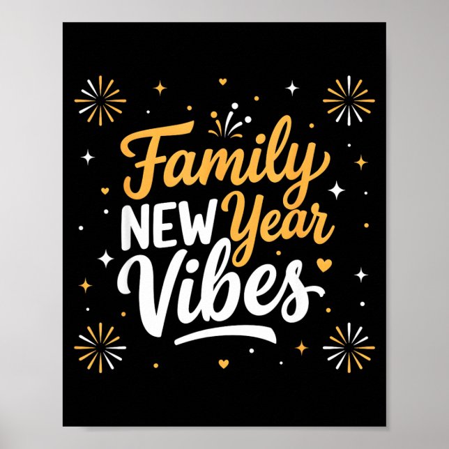 Family New Year 2026 Matching Party Crew  Poster (Framsidan)