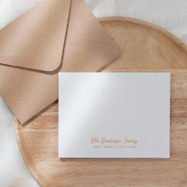 FAMILY NOTECARDS Stationery Cursive Namn Orange Anteckningskort