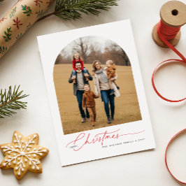 Family of 5 Christmas Photo Greetings Holiday Card Julkort