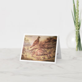 Family of Quail Woodland Nature Thank You Card Tack Kort