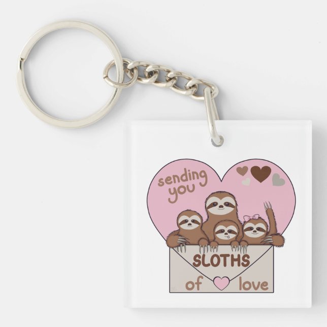 Family of Sloths with Envelope, Heart and Text (Framsidan)