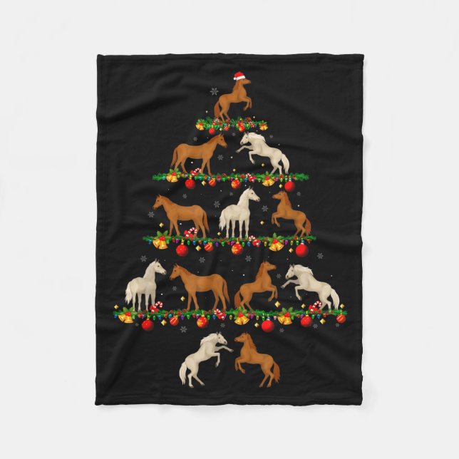 Family Pajama Sets Christmas Matching Horse Xmas T Fleecefilt (Framsidan)