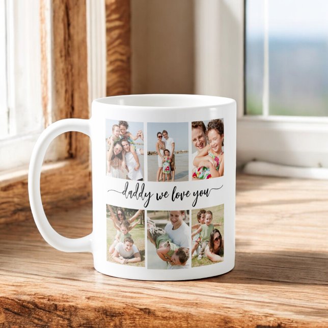 Family Pappa - Fars dag Photo Collage Kaffemugg (Skapare uppladdad)