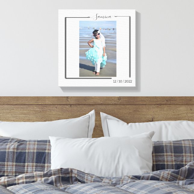Family Personalized Photo and Text Typography Canvastryck (Insitu (sovrum))