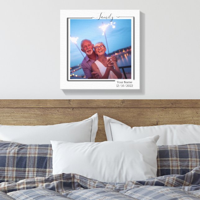 Family Personalized Photo and Text Typography Canvastryck (Insitu (sovrum))