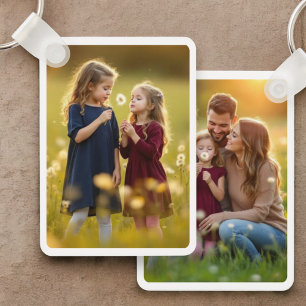 Family Personlig Anpassningsbar 2 Photo Dubbla Nyckelring