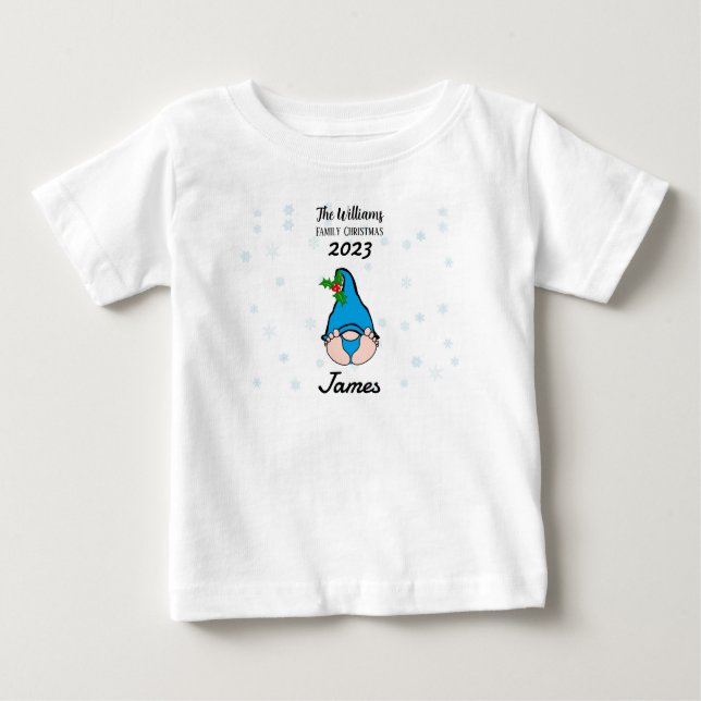 Family Personlig Pojke Gnome T Shirt (Framsida)