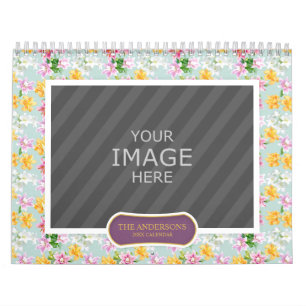 Family Photo 2022 Calendar-Blommigt - bakgrunder Kalender