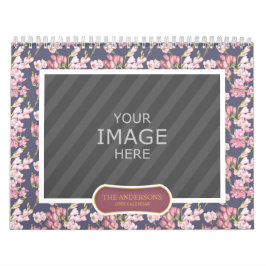 Family Photo 2024 Calendar-Blommigt - bakgrunder Kalender