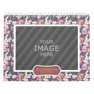 Family Photo 2024 Calendar-Blommigt - bakgrunder Kalender