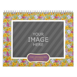 Family Photo 2024 Calendar-Blommigt - bakgrunder Kalender