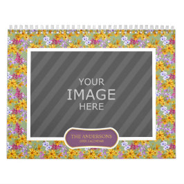 Family Photo 2024 Calendar-Blommigt - bakgrunder Kalender