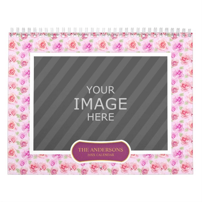 Family Photo 2024 Calendar-Blommigt - bakgrunder Kalender (Omslag)
