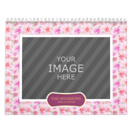 Family Photo 2024 Calendar-Blommigt - bakgrunder Kalender