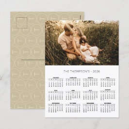 Family Photo 2026 Calendar 12 Monogram Helg Vykort