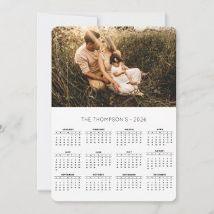 Family Photo 2026 Calendar 12 Monogram Julkort
