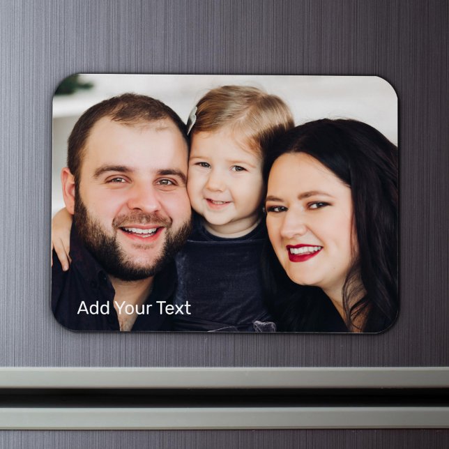 Family Photo and Text Magnet (Skapare uppladdad)