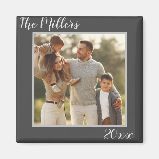 Family Photo Anpassningsbar Magnet (Framsidan)