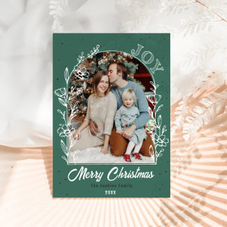 Family Photo Arch med Blommigt Vykort