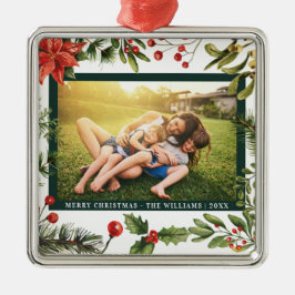Family Photo Blommigt Foliage jul Julgransprydnad Metall