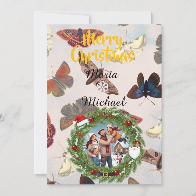 ❄️ Family Photo Brush Invitation ❄️ Spara Datumet (Framsida)