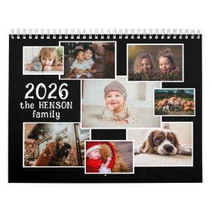 Family Photo Calendar 2026 med 12 månatliga foton Kalender