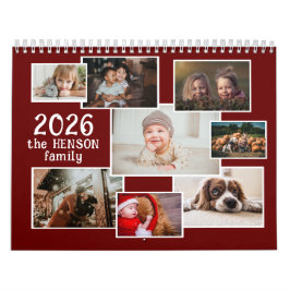 Family Photo Calendar 2026 med 12 månatliga foton Kalender