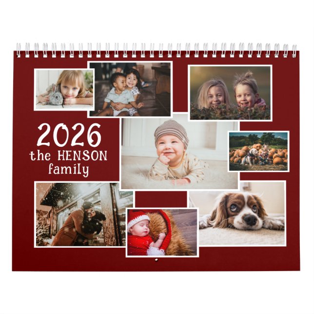 Family Photo Calendar 2026 med 12 månatliga foton Kalender (Omslag)