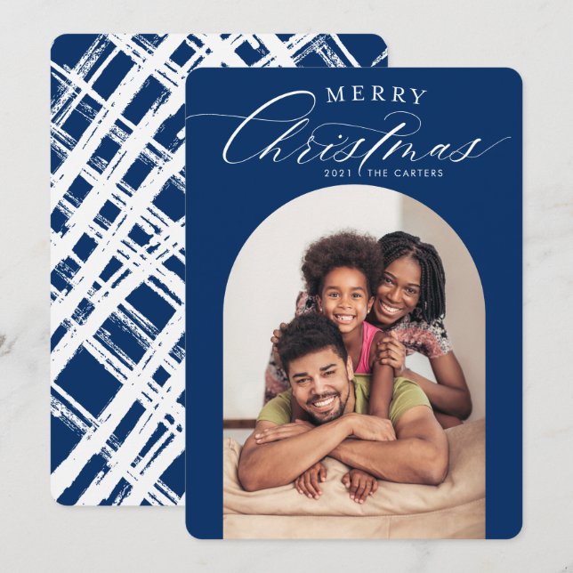 FAMILY PHOTO CARD god jul arch ram march Meddelande (Fram/baksida)
