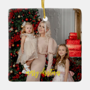 Family Photo Ceramic Ornament - Modern Keepsaké
