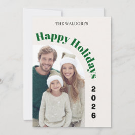 Family Photo Christmas Card | Happy Holidays Julkort