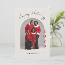 Family Photo Christmas Card | Happy Holidays Julkort