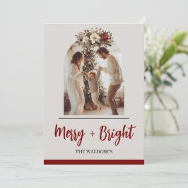 Family Photo Christmas Card | Merry + Bright Julkort